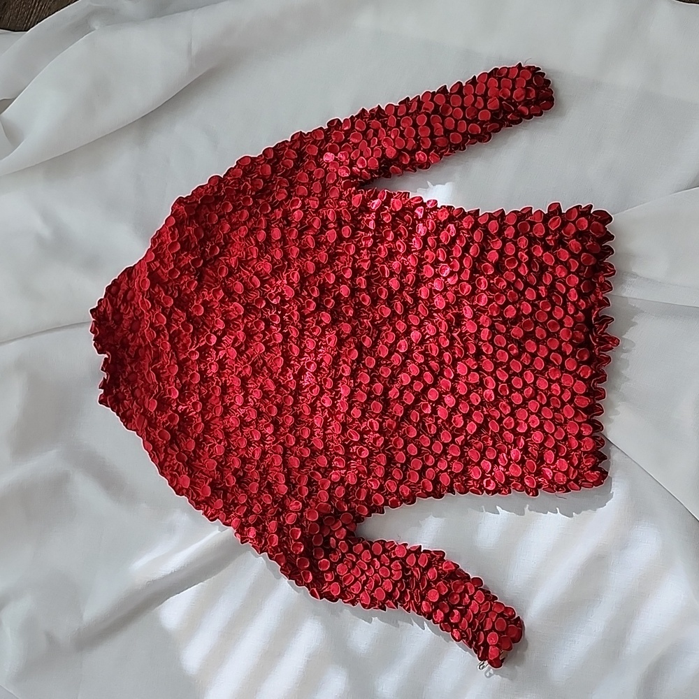 Unbranded Popcorn Blouse, Collared, Button Down, … - image 4